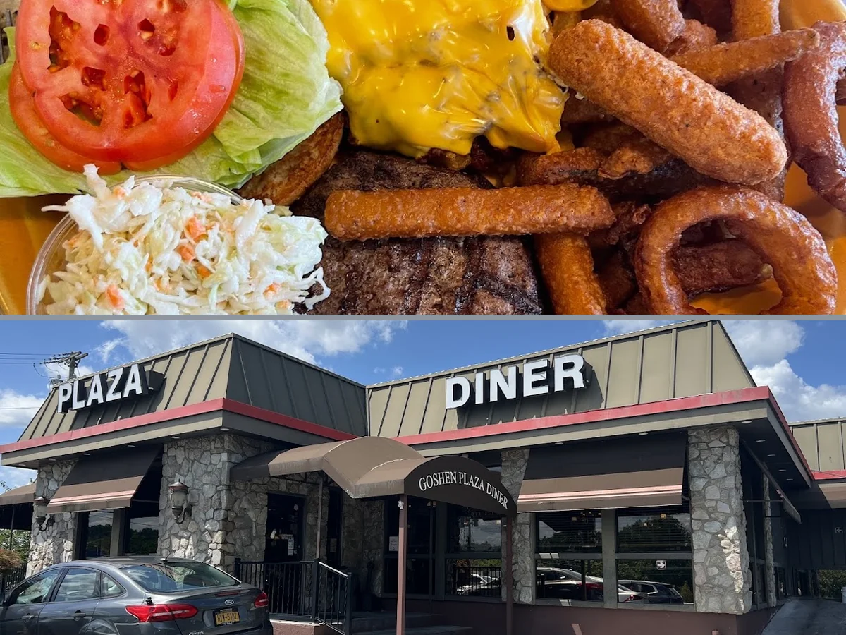 Casual American diner interior with chrome accents